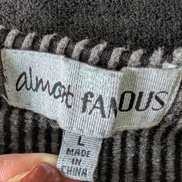 Ribbed Grey Black Cami Pant Wide Leg Jumpsuit Loungewear Elevated Basic Sz Large - Picture 11 of 14